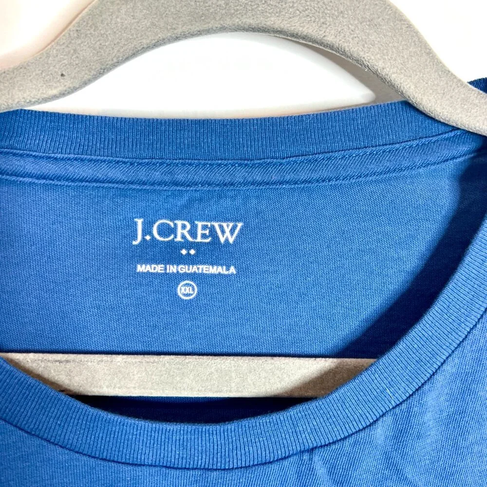 J. Crew Blue French Bulldog Sailor Novelty Print Tee Shirt Short Sleeve XXL